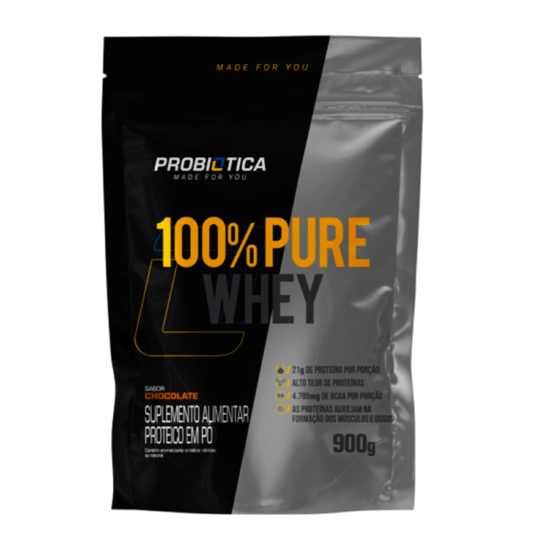 100% Pure Whey Refil 900g - Probiótica Chocolate