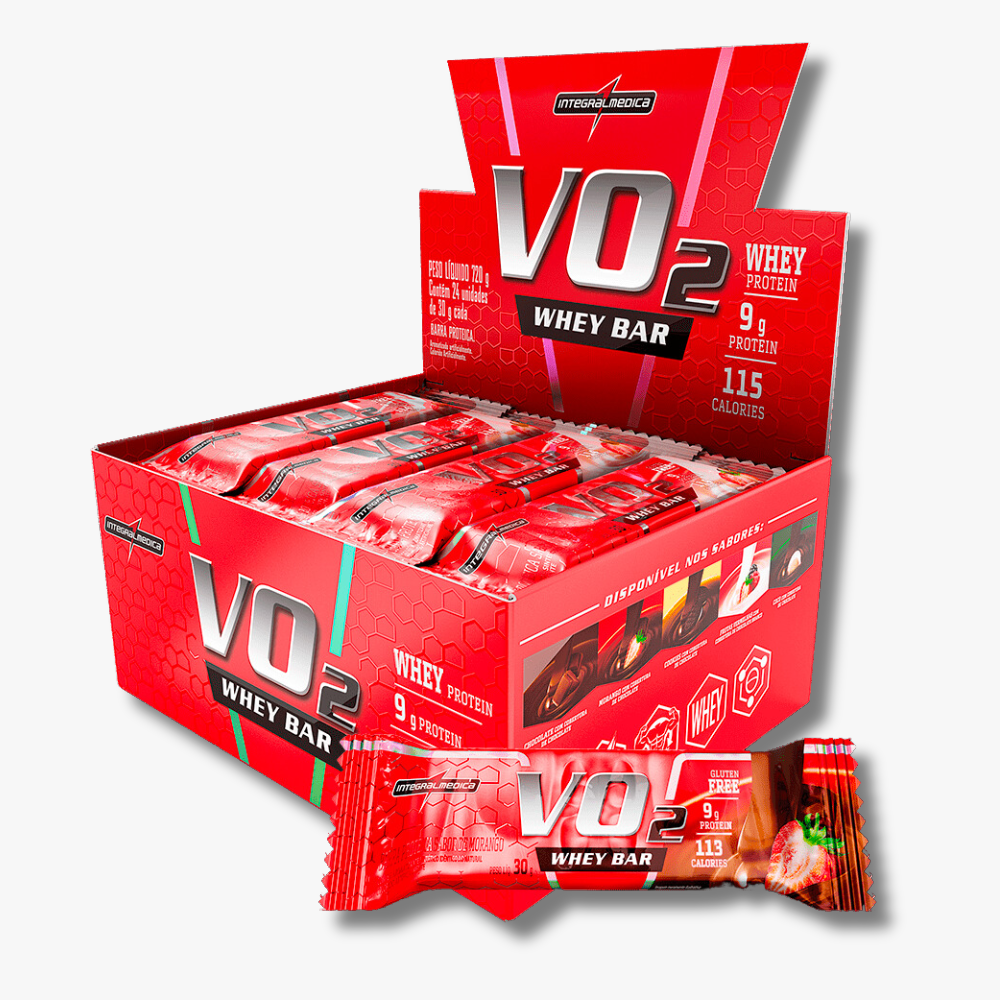 VO2 Whey Bar Integralmédica Morango - 12un