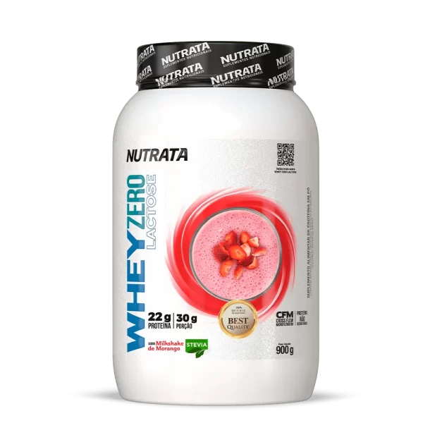 WHEY ZERO LACTOSE PT MORANGO 900G NUTRATA